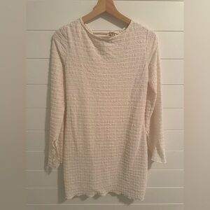 Wild Fable Cream Bohemian Crochet Long Sleeve Dress Size Medium